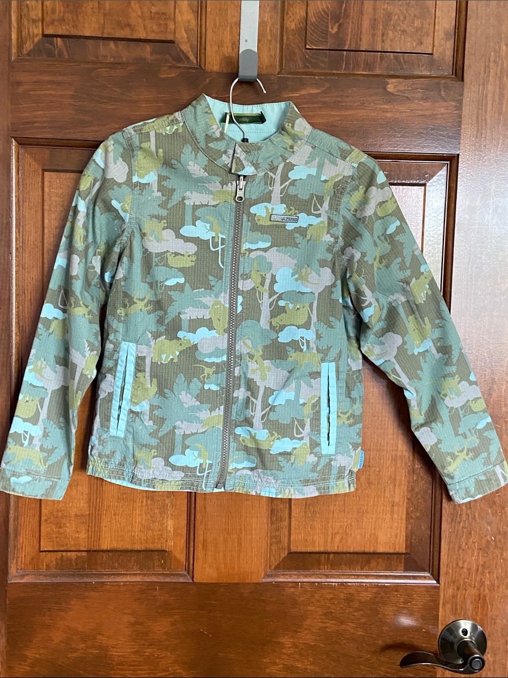 Oilily Kids Camo Ripstop Wildlife Research Full Zip-Up Size 7- 8 year old child
